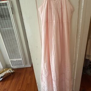 Spell Blush Pink Dress with Lace Trim